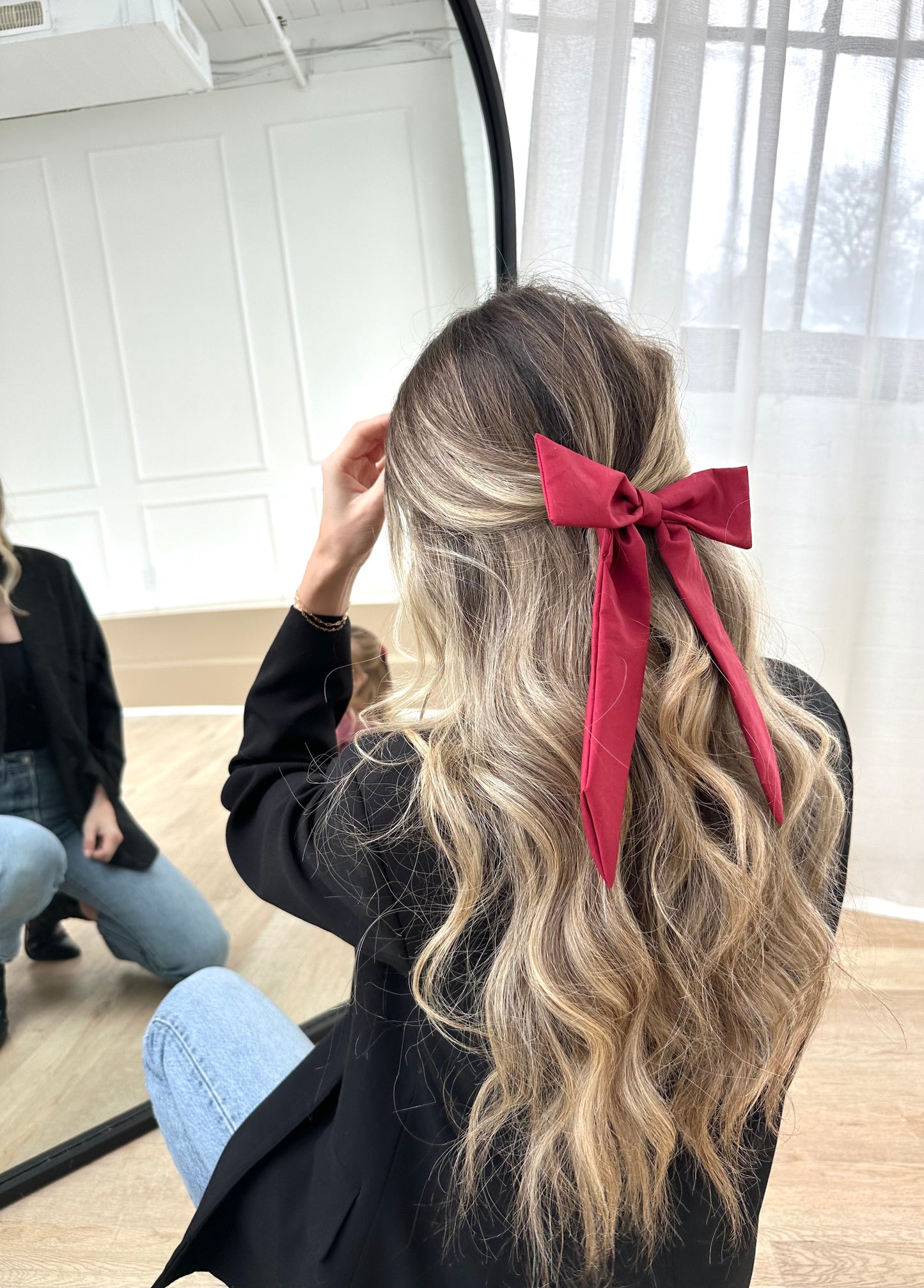 Red Hair Bow- Adult Size