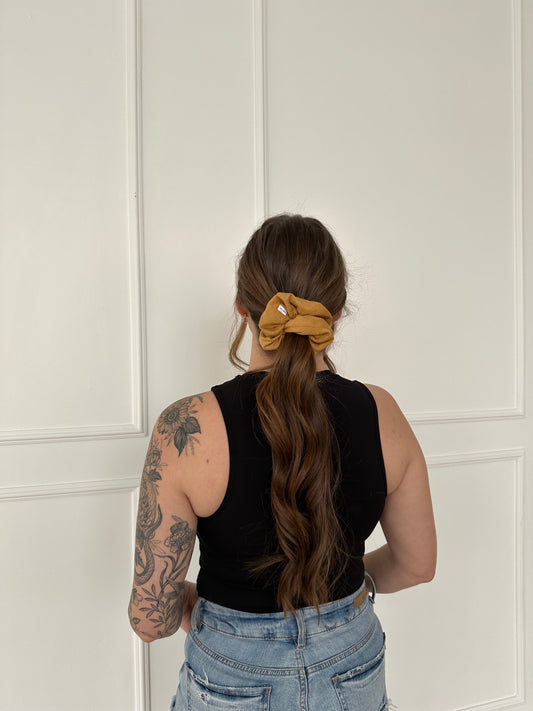 Mustard Suede Scrunchie