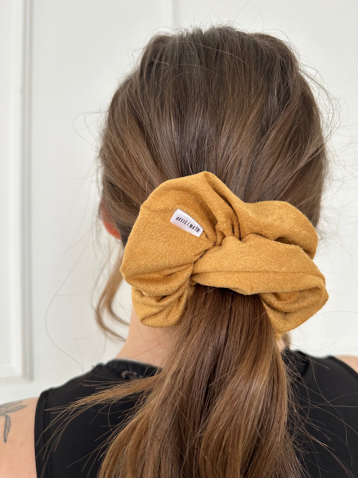Mustard Suede Scrunchie