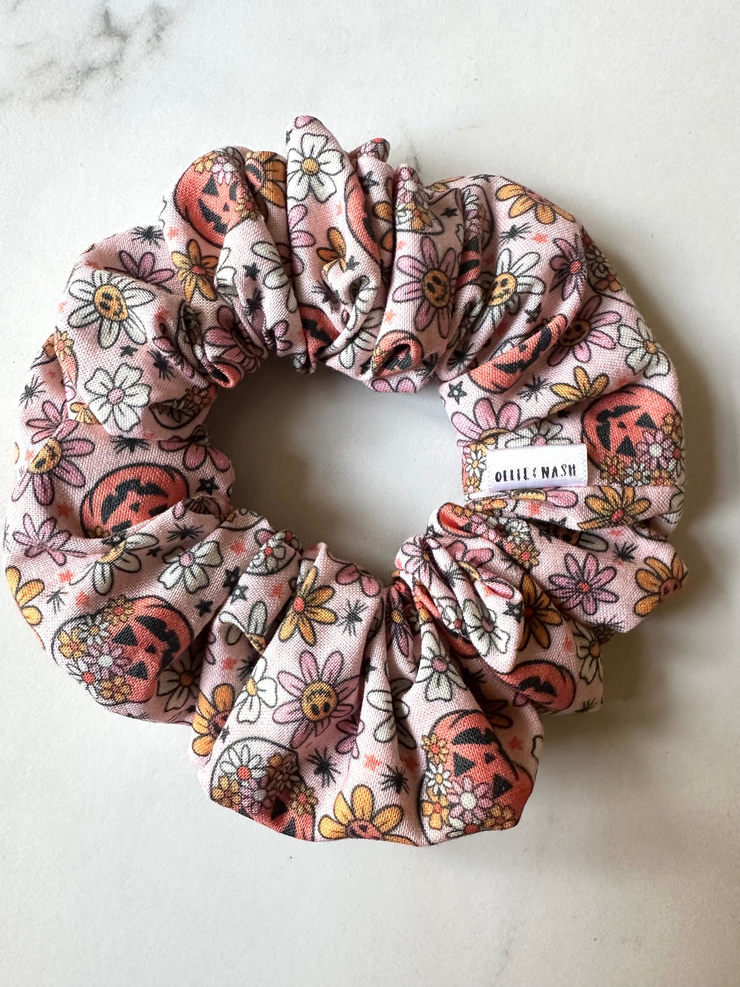 Floral Pumpkin Scrunchie