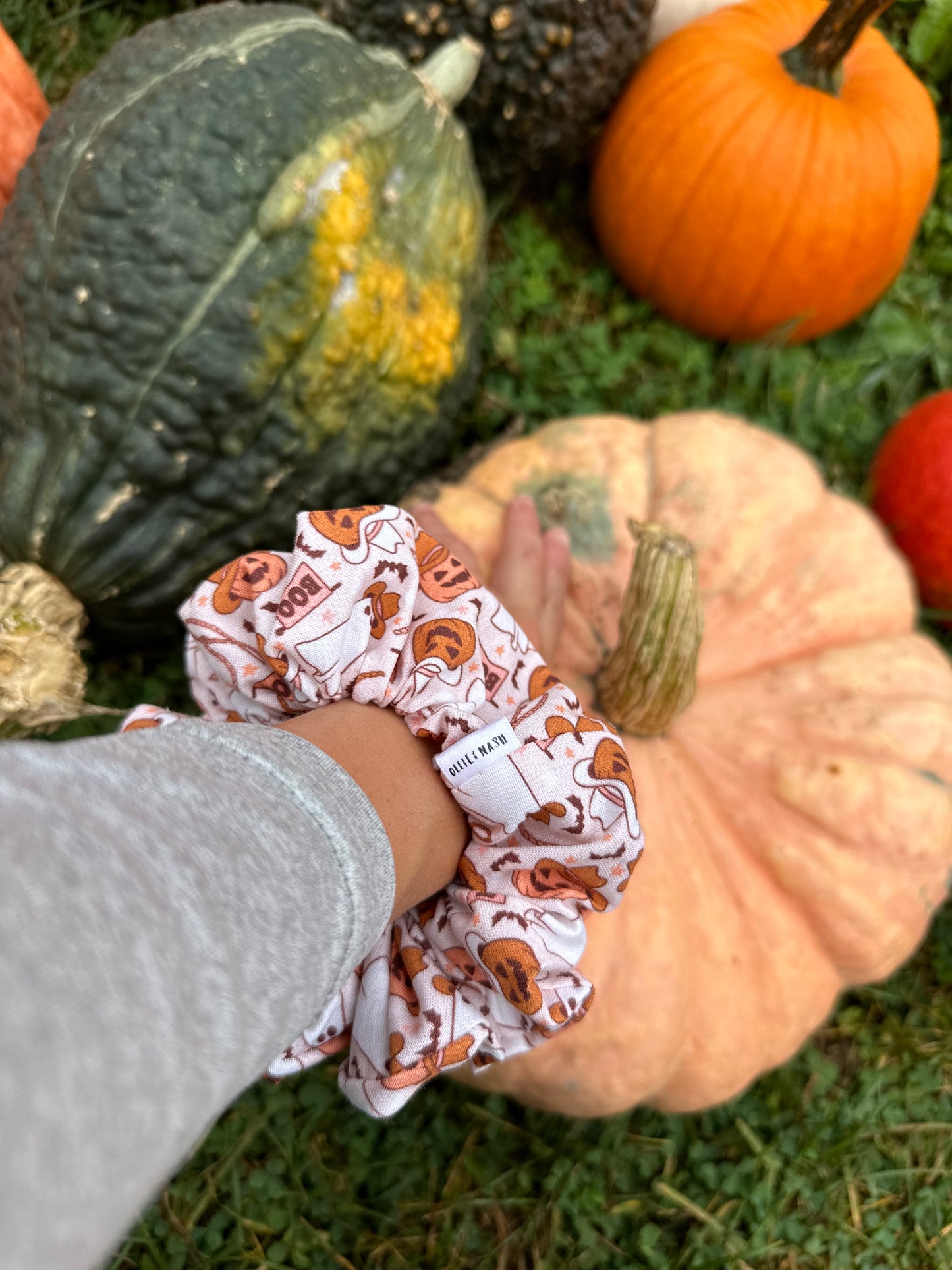 Cowboy Pumpkin Scrunchie