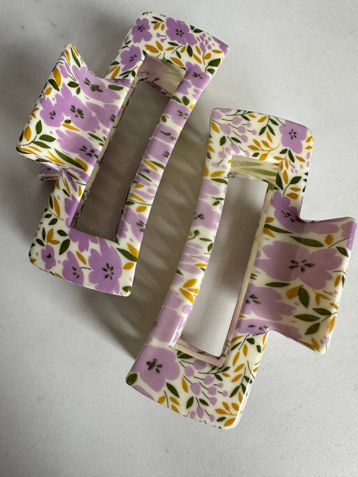 Purple Floral Claw Clip